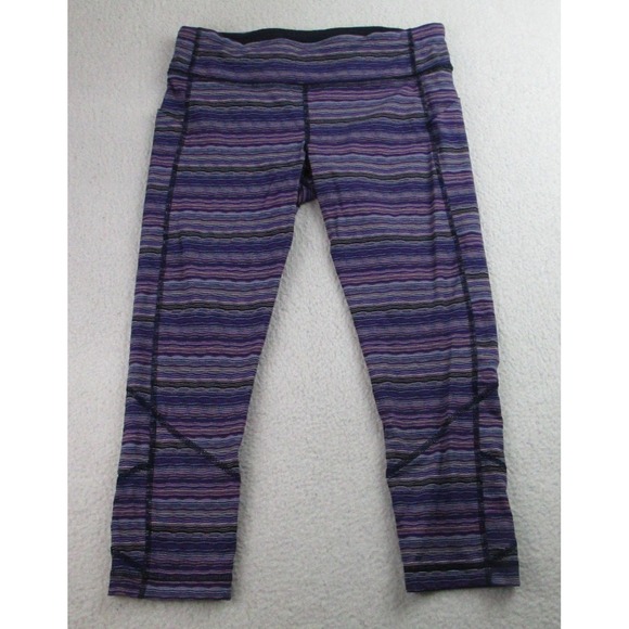 Lululemon Leggings Women Size 10 Space Dye Ultra Violet Pace Rival Crop Athletic - Picture 1 of 12